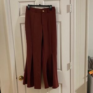 SHEIN Wine Red Flare Pants